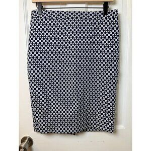 The Limited Blue & White Patterned Lined Pencil Skirt Women's Size 6